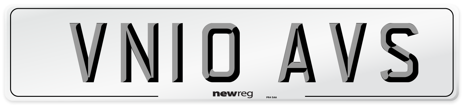VN10 AVS Number Plate from New Reg